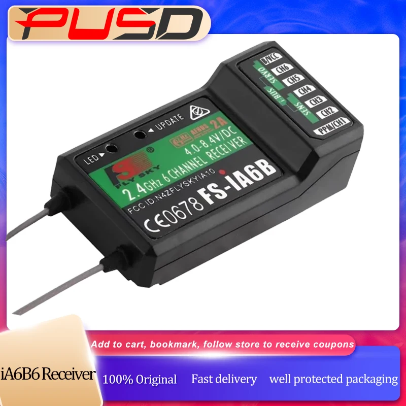 

Flysky 2.4G 6CH FS-iA6B iA6B Receiver PPM Output With iBus Port Compatible with FS-i4 FS-i6 FS-i10 FS-GT2E FS-GT2G
