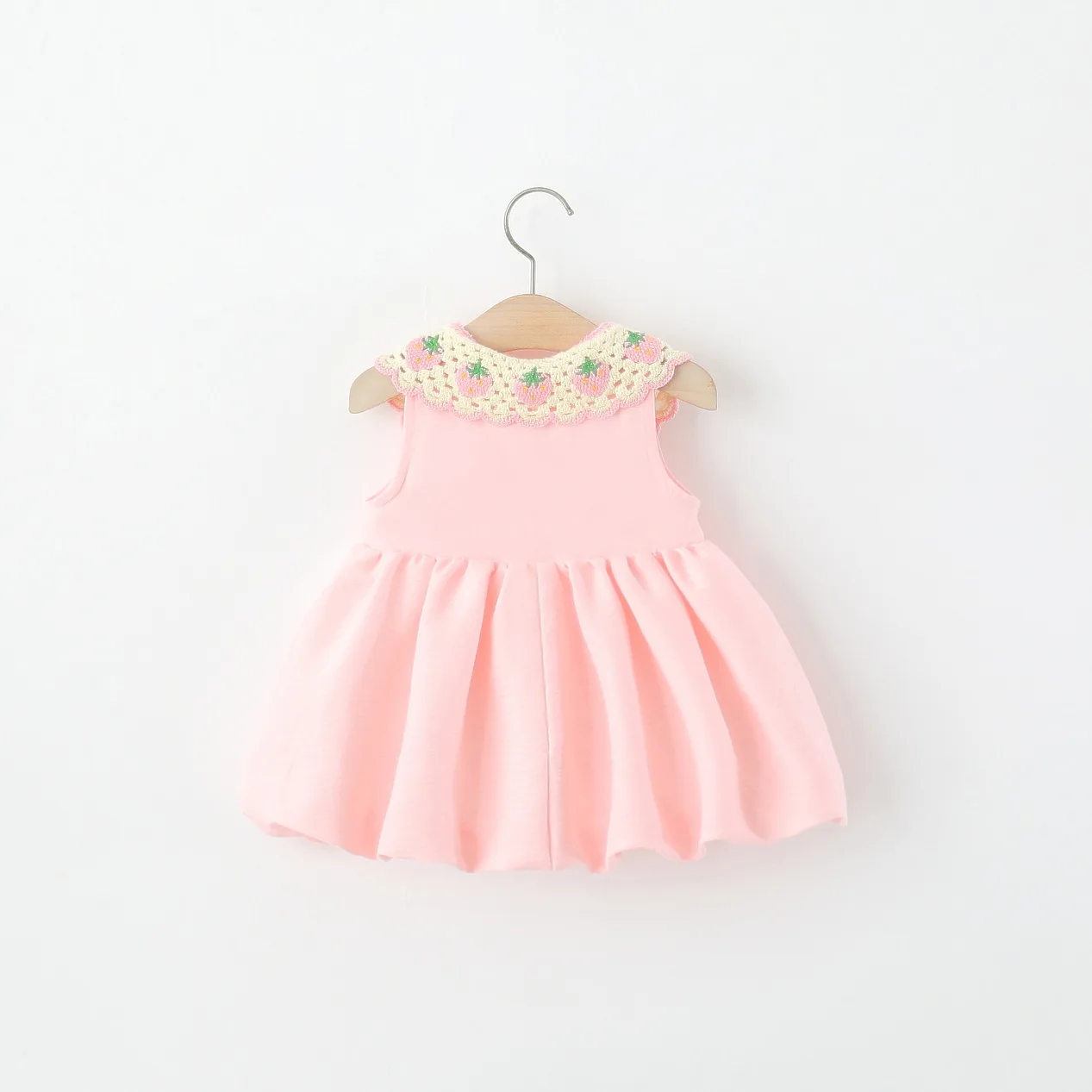 Summer New Baby Girl Pink Dress Cute Strawberry Children'S Clothes+Bag (9 Months -4 Years Old)