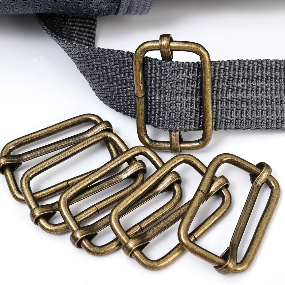 30PCS Adjuster Buckle Belt Key Chain Slide Buckle Middle Center Bar for Bag Strap Belt Webbing and Leather Strap Making