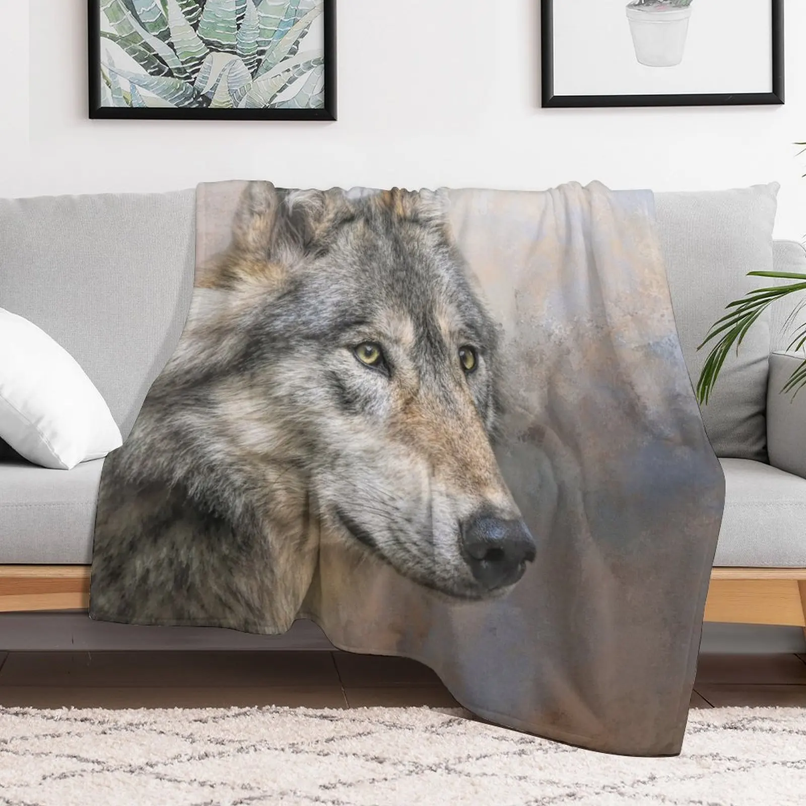 Gray Wolf Throw Blanket Softest Cute Sofa Quilt manga Blankets