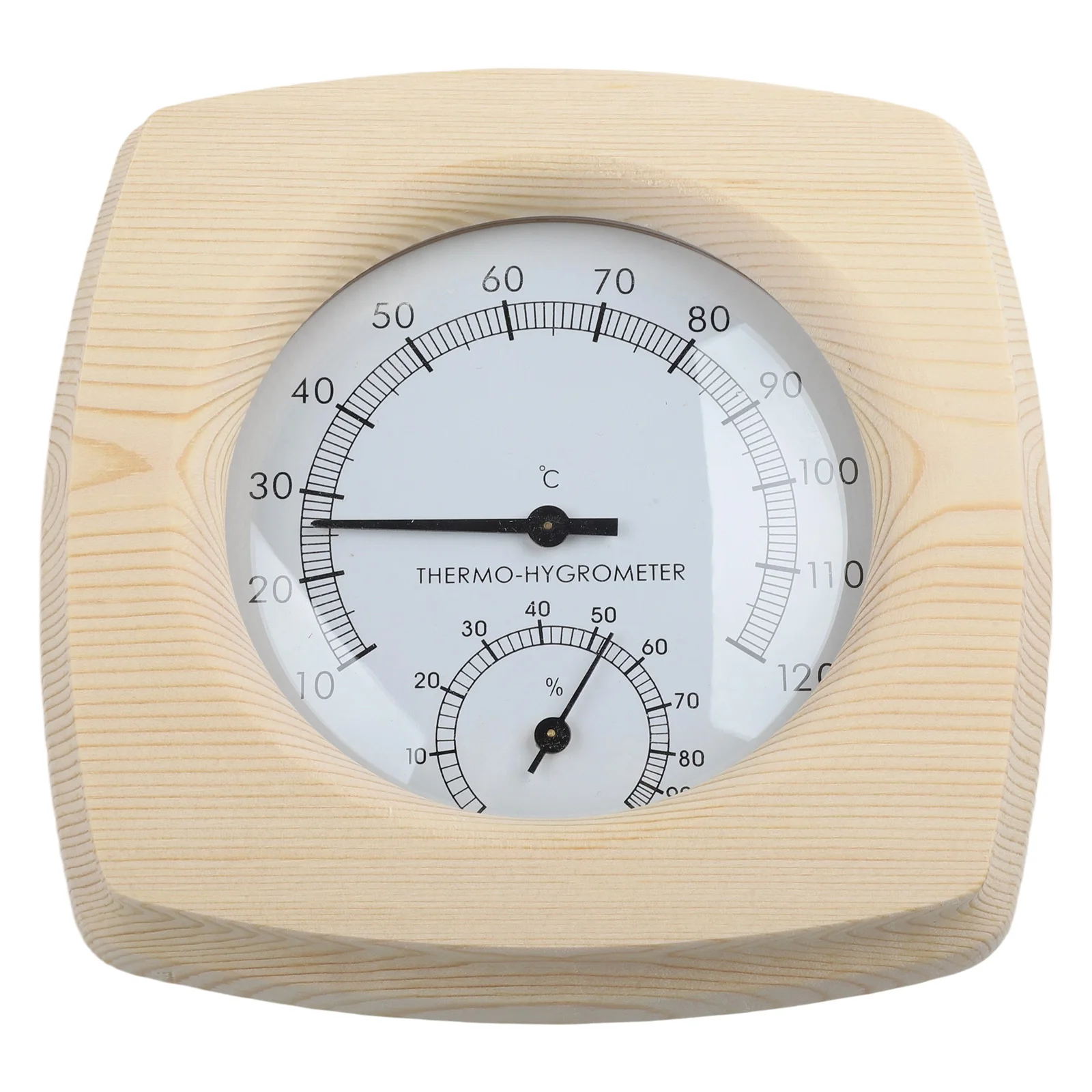 

140 мм датчик влажности, термометр для ванной комнаты, конструкция из деревянного материала, легкий мониторинг климата, высокая термостойкость