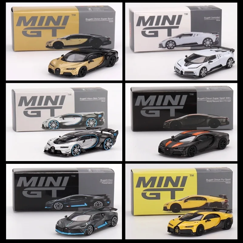 Modelo en miniatura fundido a presión de aleación Bugatti Chiron/Vision Gran/Divo 1:64, decoración para adultos, juguete para niños, regalo de vacaciones para niños