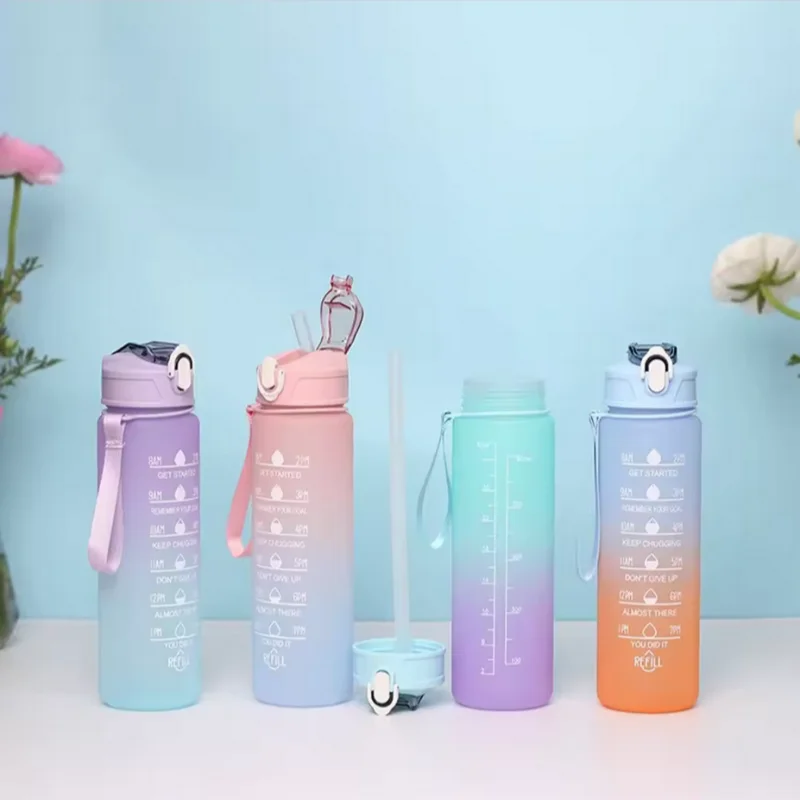 300ml/750ml/2L Water Bottle Motivational Sport Water Bottle Leakproof Bottles Drinking Outdoor Travel Gym Fitness Jugs image 5