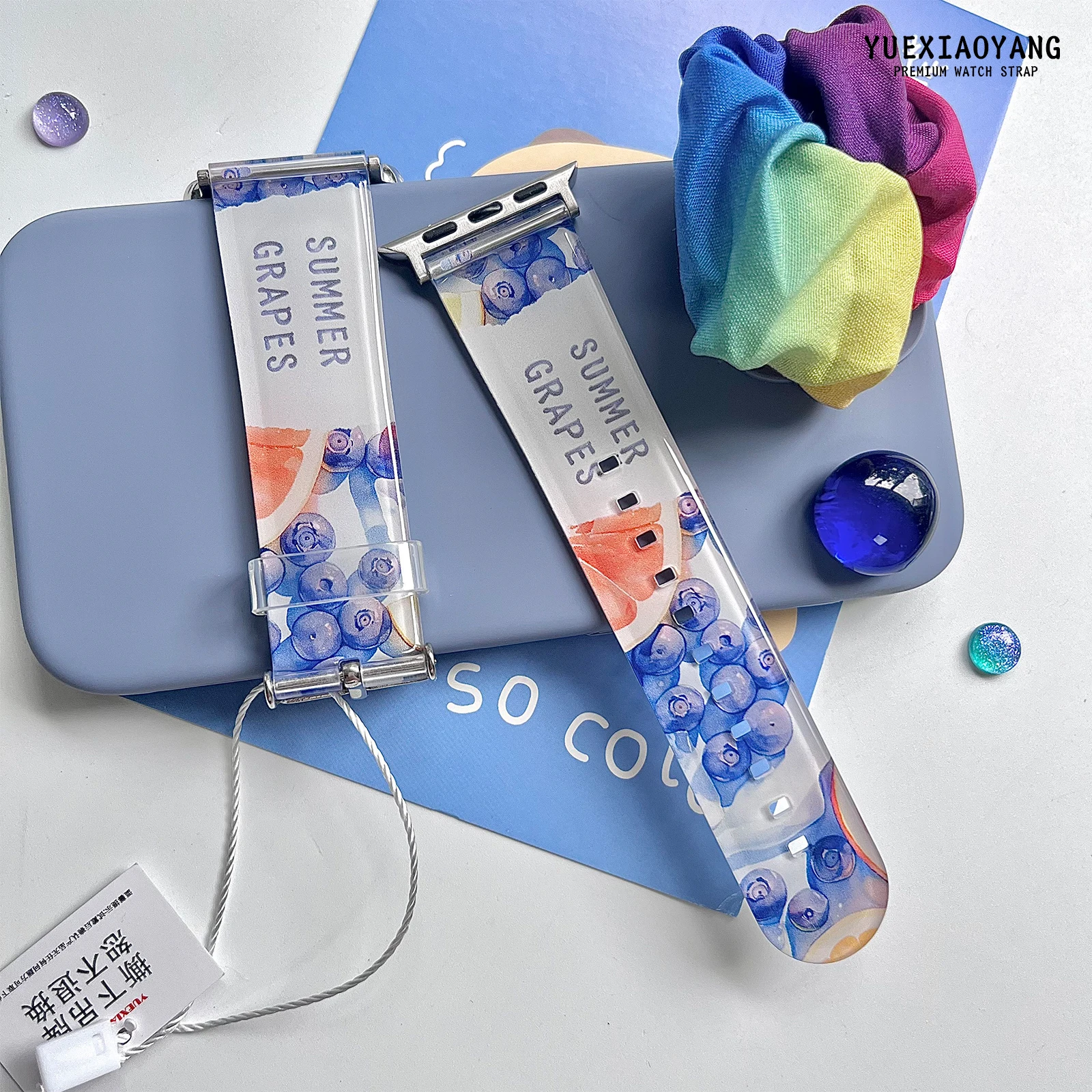 

Fruit Series Printed Strap for Apple Watch 10 9 8 7 SE Silicone Band Replaceable Bracelet for iWatch 44mm 42mm