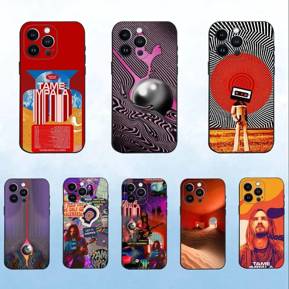 

Tame-Impala Pop Band Phone Case For iPhone 16,15,14,13,12,11 Plus,Pro Max,XS,X,XR,SE,Mini,8,7,Soft Silicone Black Cover