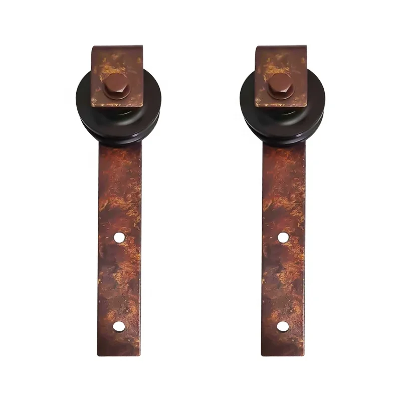 

Barn Sliding Wood Door Hardware Set Roller Stopper Steel Slide Rail Antique Track System DIY Roller Track Door Slides