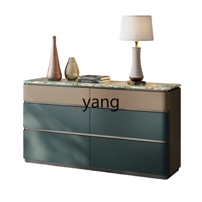 Yjq Bed Front Cabinet Chest of Drawers Fashion Marble TV Bench for Bedroom Storage Drawer Storage Cabinet