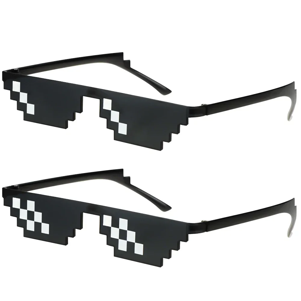 Thug Life Sunglasses Pixelated Men Women Brand Party Eyeglasses Mosaic UV400 Vintage Eyewear Unisex Toy Glasses Comical Glasses