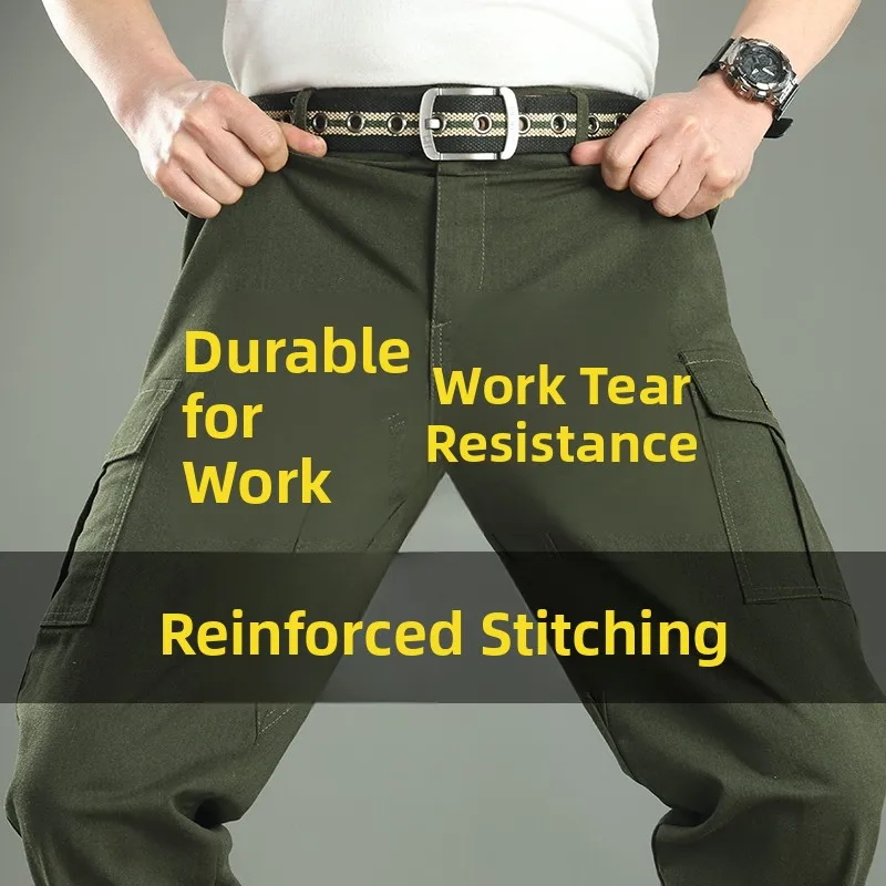 

Мужские рабочие брюки свободного кроя, устойчивые к разрывам, термостойкие, износостойкие, с эластичным поясом, длинные, для работы.