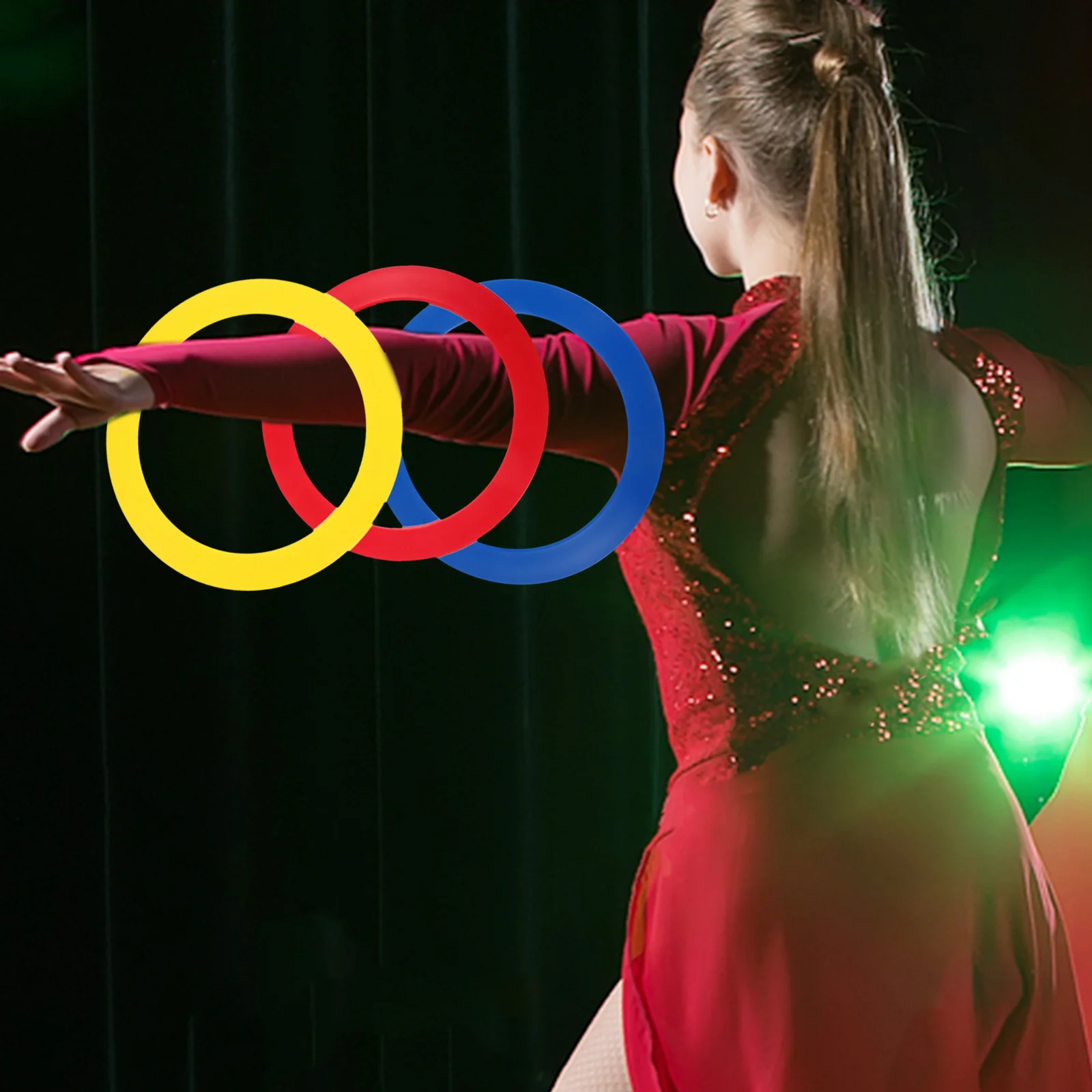 3 قطعة حلقات شعوذة لدعائم رمي السيرك اليدوية معدات الأداء البهلواني تصميم محمول خفيف الوزن للتدريب و