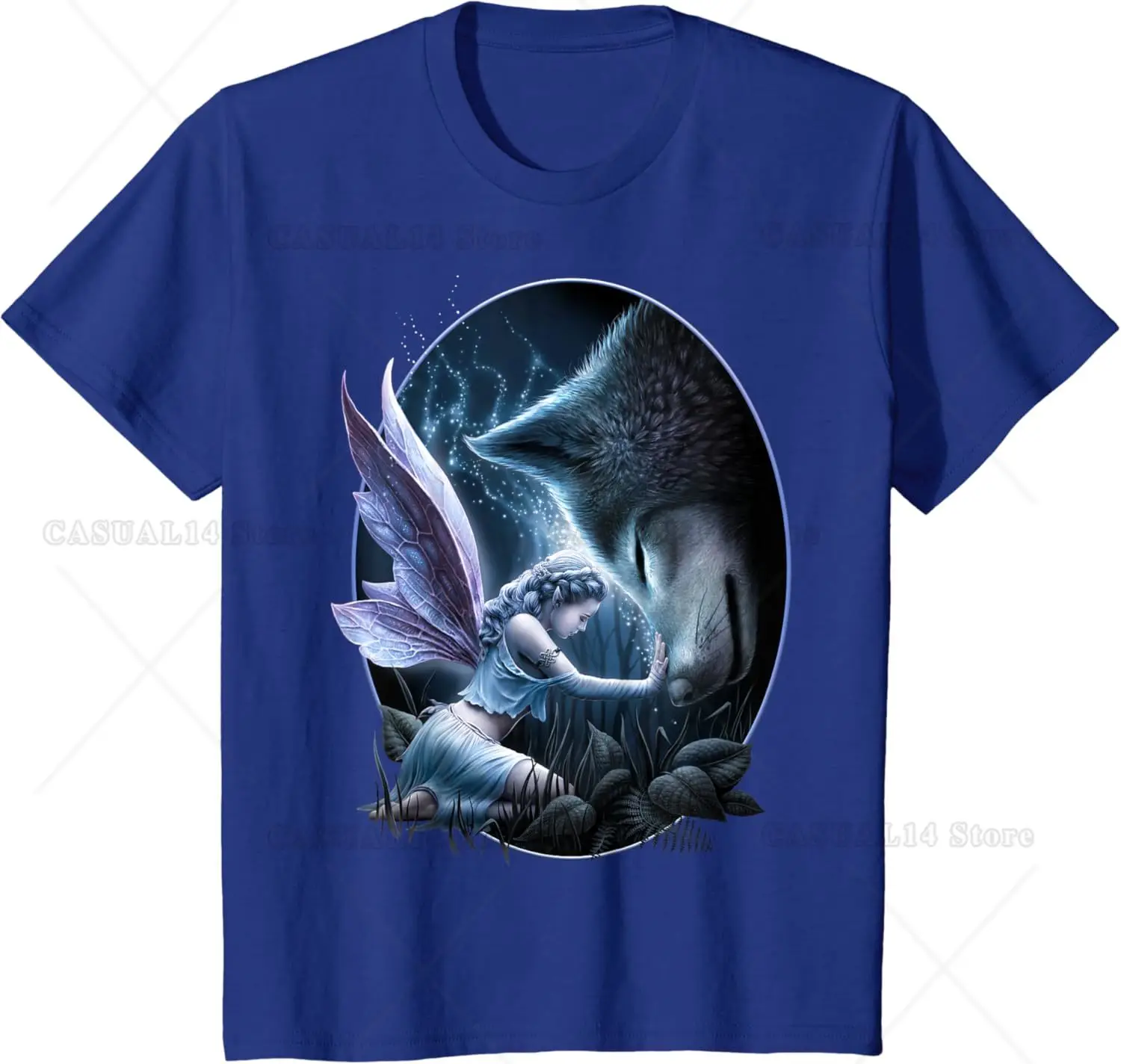 Spiral Original Sacred Bond Fairy and Wolf T-Shirt Graphic T Shirts Unisex Streetwear image 3