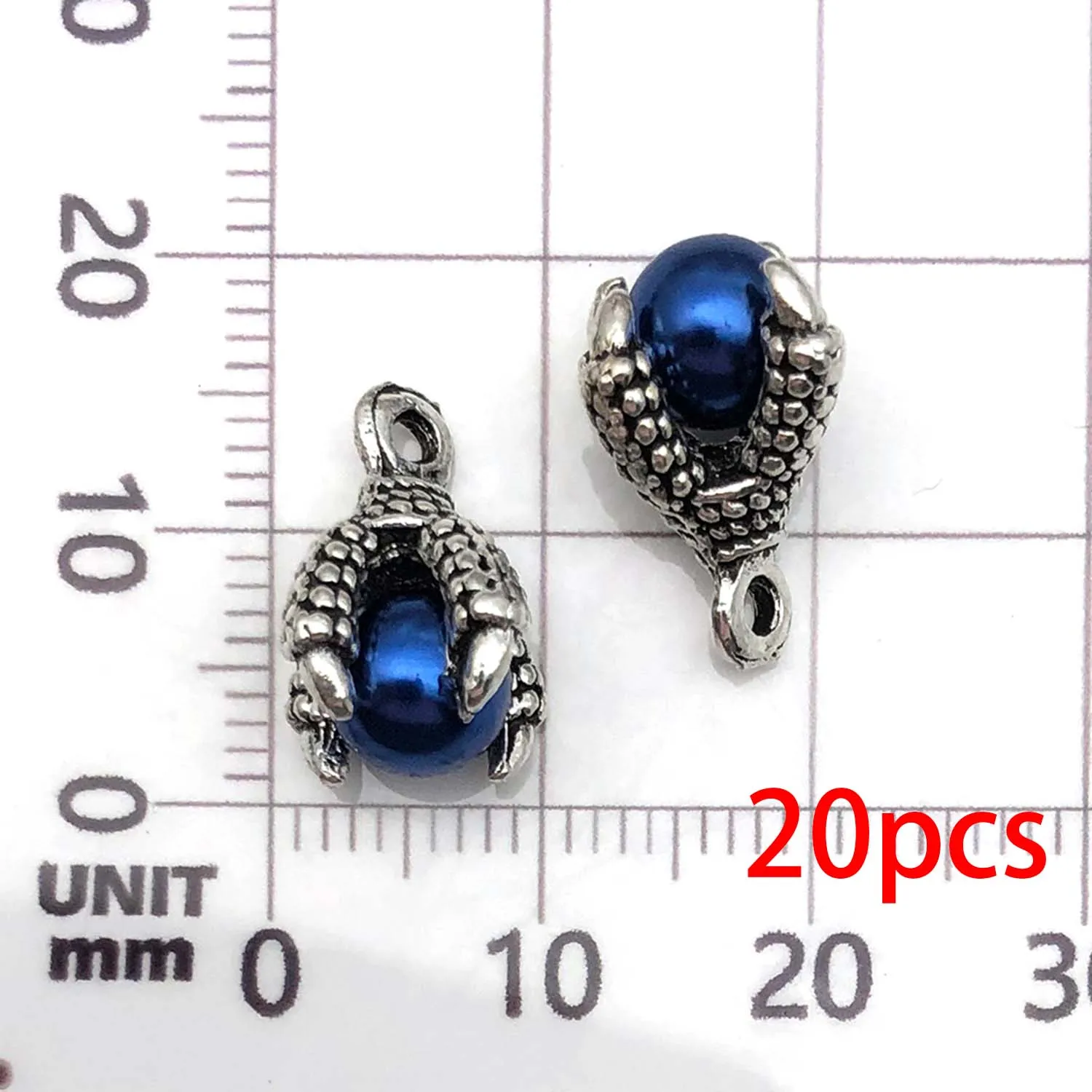 20pcs Colorful Alloy Dragon Claw Charms