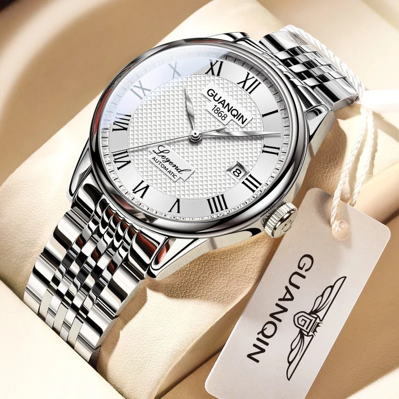 GUANQIN Luxury Mechanical Watch for Man Automatic Movement Calendar Display Suitable for Business and Leisure Venues Men Watches