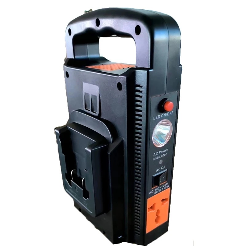 110/220V 150W 2-Channel Power Supply Inverter with Adapter Charger 24V/3A for Makita 18V Lithium Battery Power Bank Converter