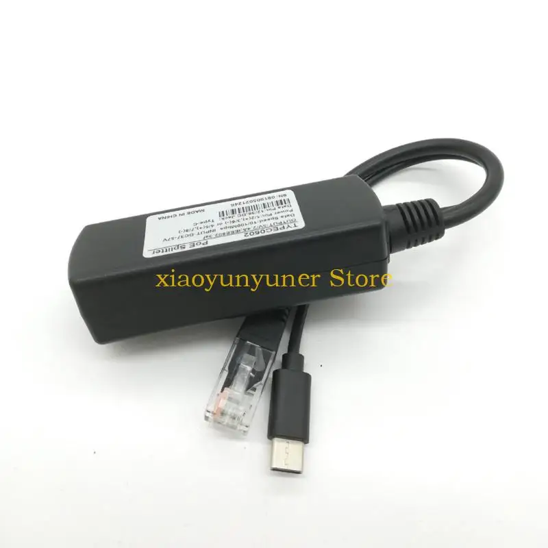 P9JB Camera Use Ethernet Splitter with RJ45 Feed and Type C 5V Output for Desk Cabling and Office Wiring Usage Plan