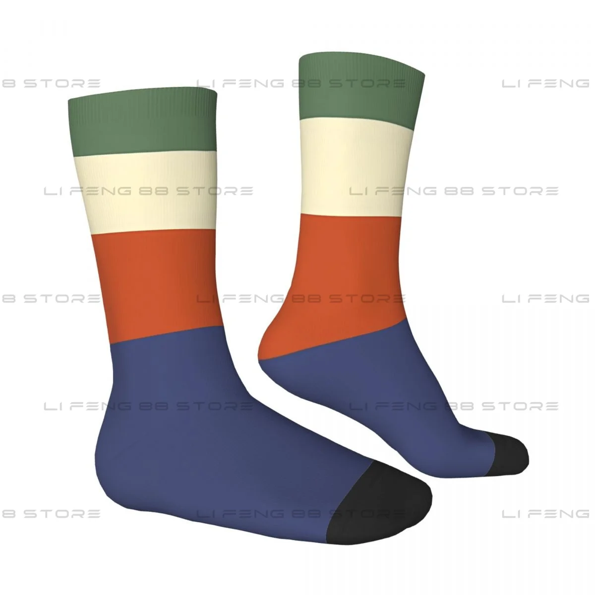 Horizontal Stripes 1 Abstract Art Unisex Winter Socks Warm Happy Socks Street Style Crazy Sock