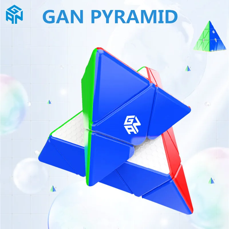 GAN Pyraminx Magnetic Magic Speed Cube GAN 3x3 Pyramid Magnetic Enhanced UV Stickerless Cube Triangle Speed Toys For Children