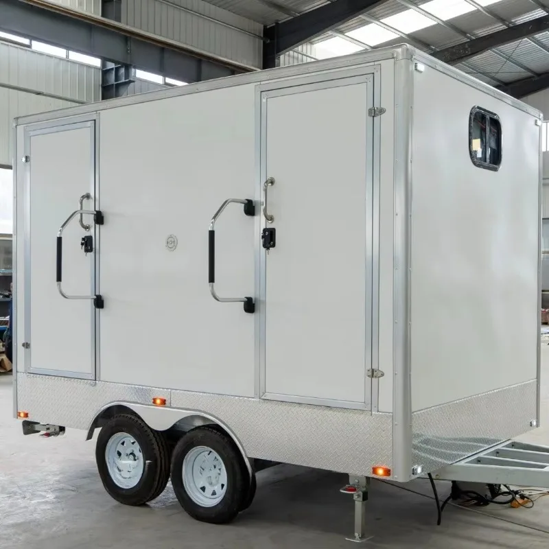 Outdoor Durable 2 Stall Portable Restroom Trailer Mobile Toilet Trailer for AU Standard Public Use