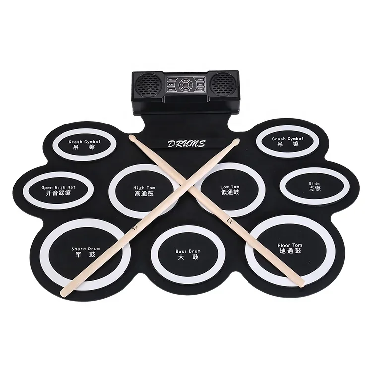 

Manufacturer hand rolled electronic drum silicone foldable portable professional practice jazz drum instrument