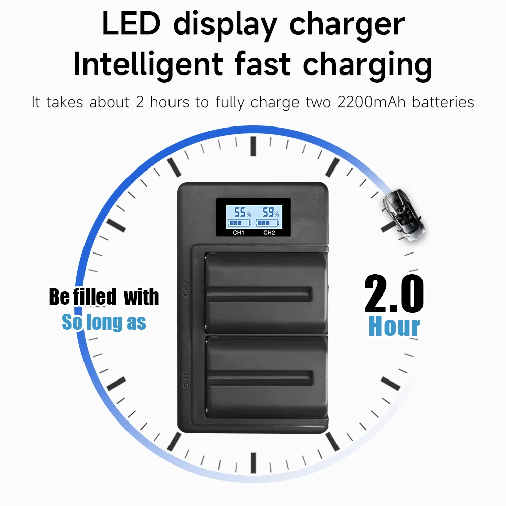 PALO 2200mAh NP-FM500H NP FM500H FM500H Bateria + Carregador USB LCD para Sony Alpha A58 A57 A65 A77 A99 A900 A700 A580 A560 A550