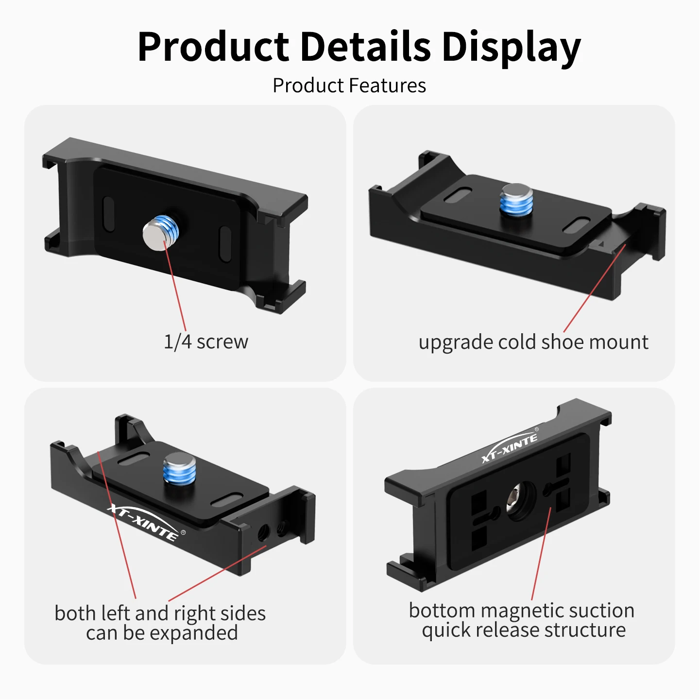 

Магнитная быстросъемная база с двойным креплением Cold Shoe для экшн-камеры Insta360 X5, аксессуар для расширения возможностей крепления