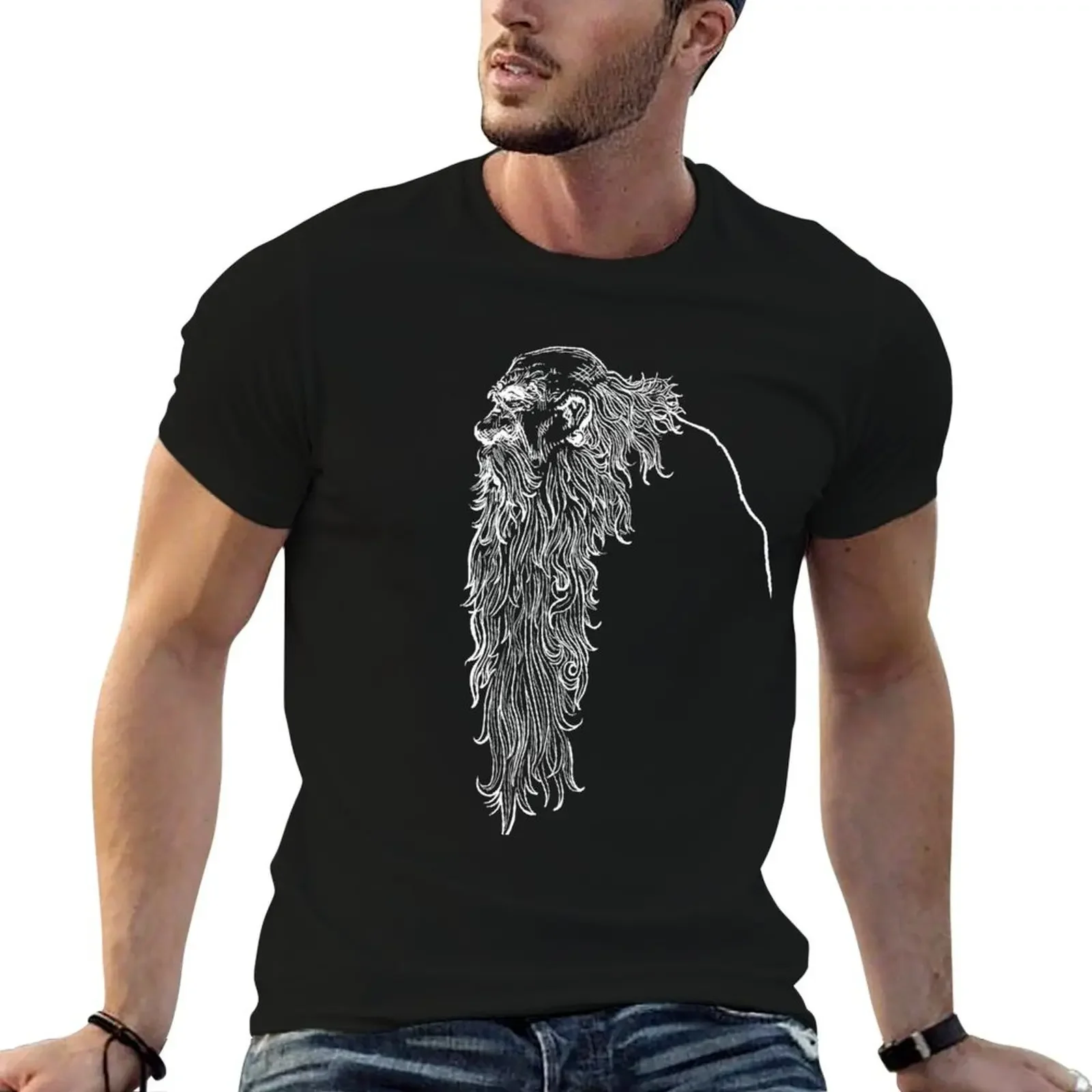 

The Beard- white T-Shirt street wear customs oversized t shirt men