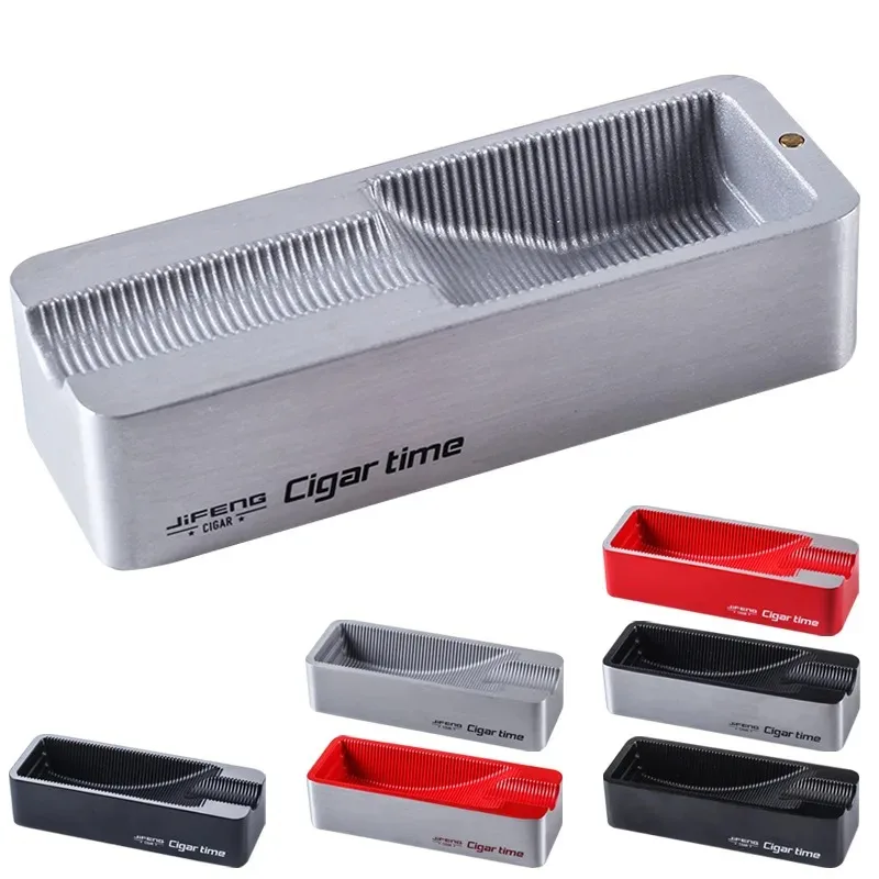 

Portable Metal Ashtray Cigar Holder Single Slot Home Cigarette Ash Tray Travel Ashtrays Smoking Accessories Cigar Tool