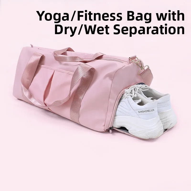 trendy-large-capacity-fitness-bag-women's-handheld-swimming-outdoor-sports-travel-yoga-bag-wet-and-dry-separation-training