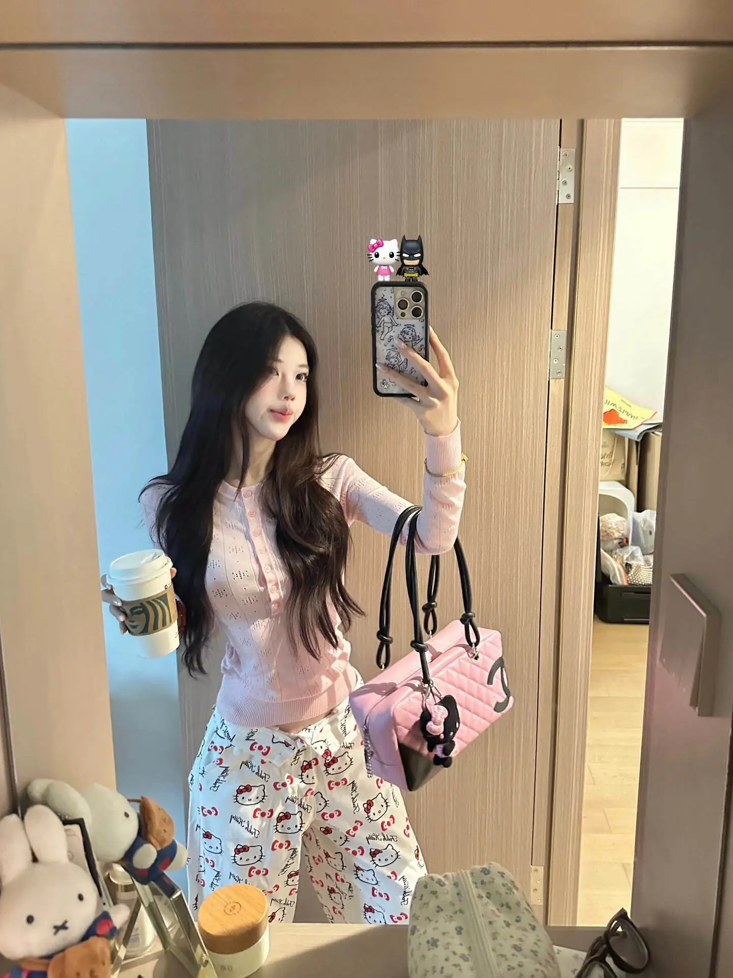 

Korean Sle Long Sve Hollow out Henry Collar Women's Knitwear Slim Fit Sweet T-irt Top for Autumn Winter Commute