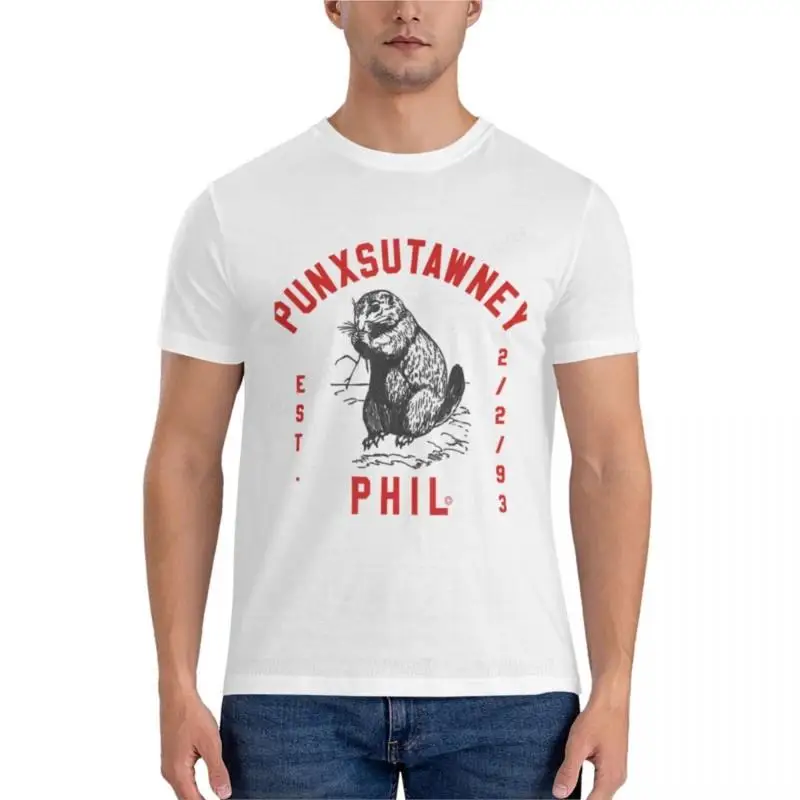 Punxsutawney Phil Groundhog Day camiseta clásica para hombre y mujer ropa de verano camisetas personalizadas camiseta