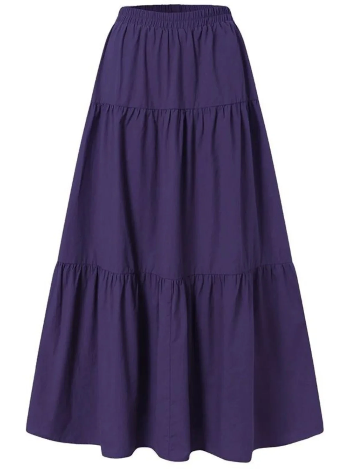 

Retro Pleated Casual f Length Skirt High Waist Polyester Fabric A-Line Midi Skirt for Women in Their 30s Spring Season