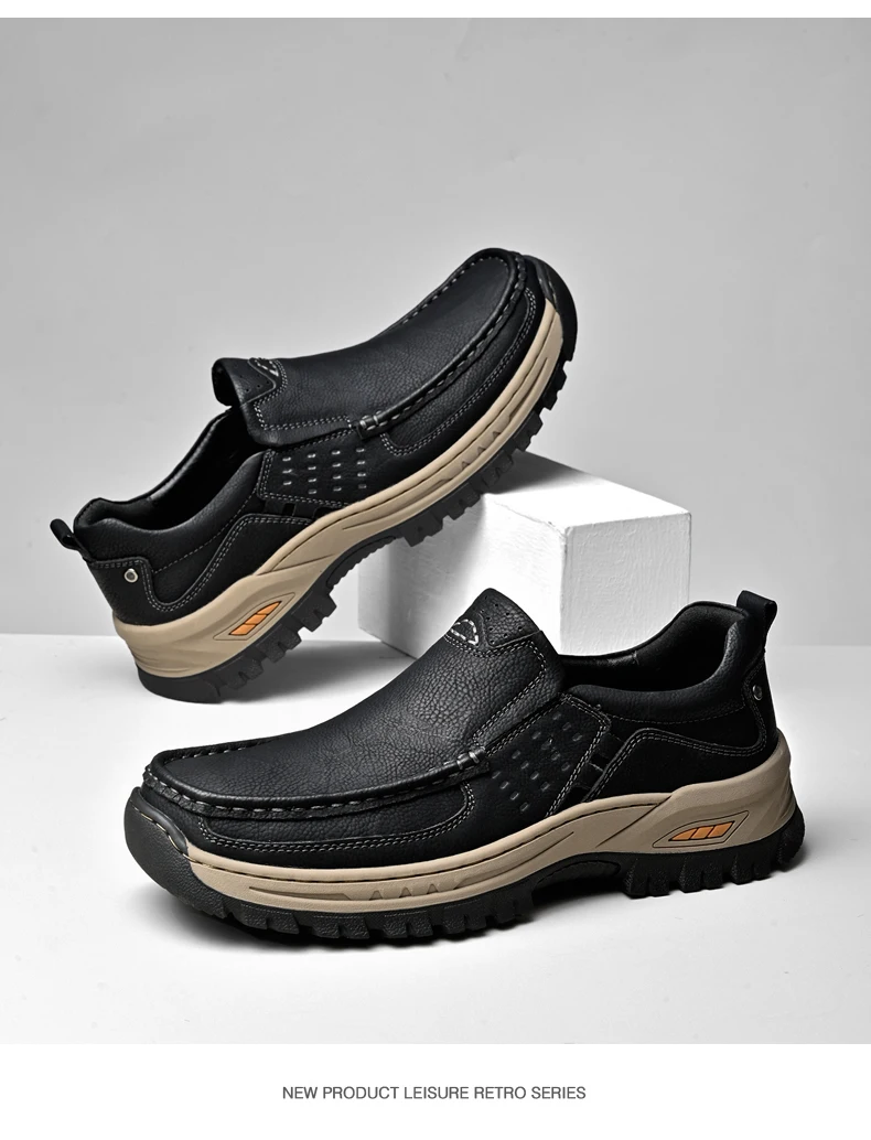 Marke Männer Schuhe Hohe Qualität Aus Echtem Leder männer Casual Schuhe Slip Auf Komfort Business Mann Wohnungen Schuhe Outdoor Männer arbeit Schuhe – Detail 18