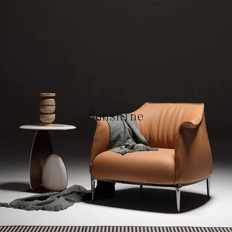

Size apartment leather single leisure area sofa chair Italian minimalist tiger chair
