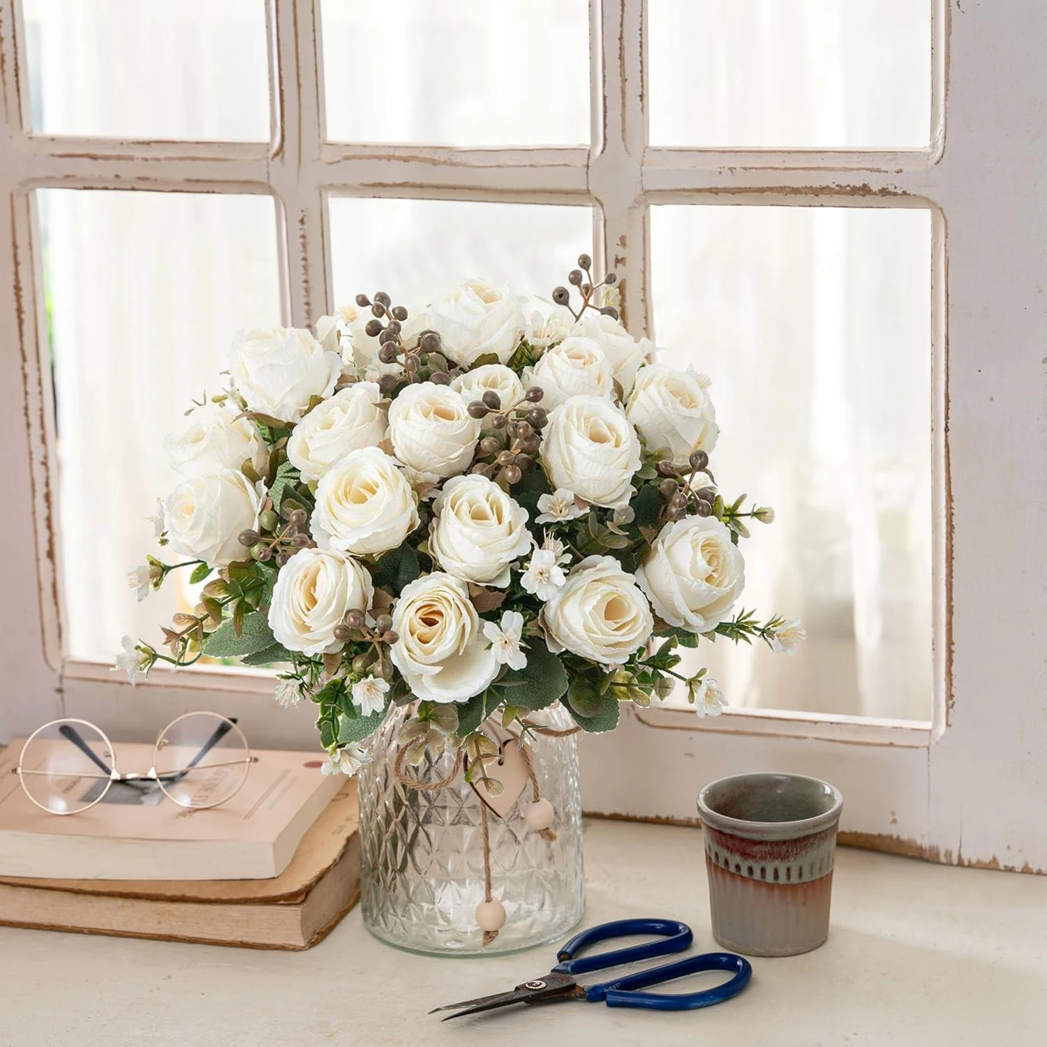 

Artificial Flower Wedding Bridal Bouquet Home Room Table Festival Outdoor Yard Garden Diy Gift Box Decor Valentine's Accessories