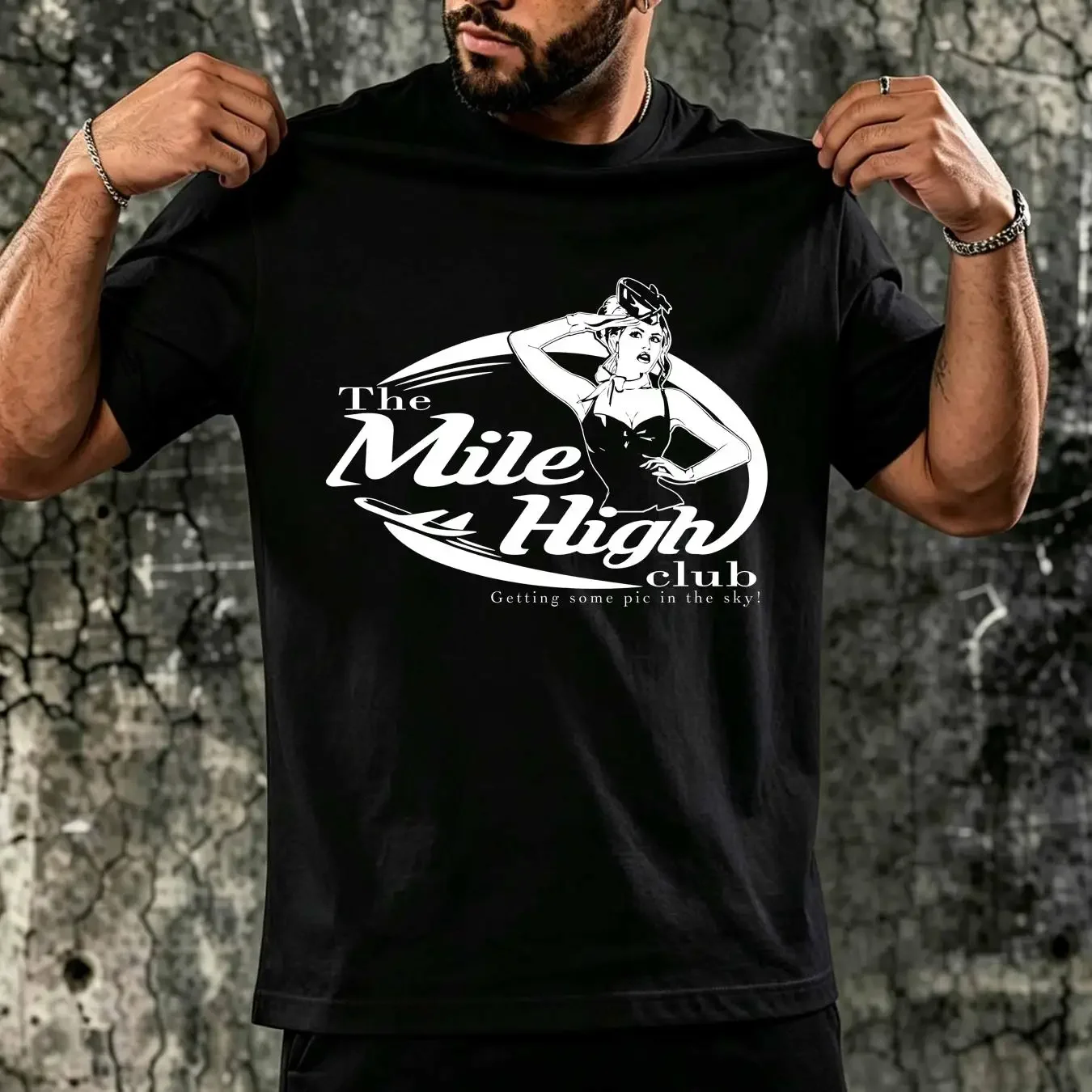 washed T Shirt Mile High Club Pie In The Sky plane holiday sex rude funny novelty vintage Washed designer clothes
