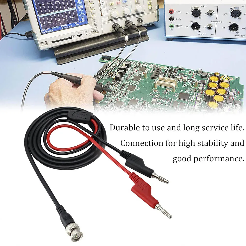 BNC Male to Stacking Stackable Dual Banana Plug Test Lead Coaxial Coax Cable for Oscilloscope Probes Generators[4.2Ft/1.3m]