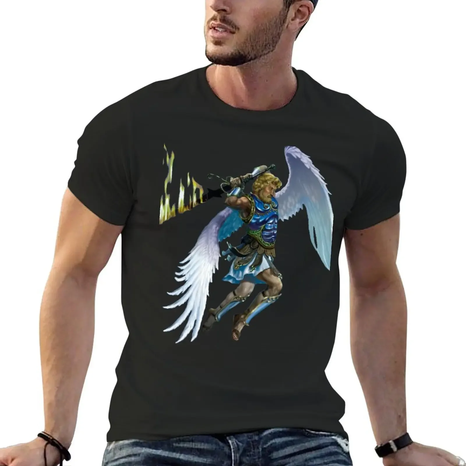 HOMM3 archangel T-Shirt plus size tops basketball graphic tees blanks Men's t shirts