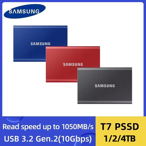 Samsung T7 portátil ssd 1TB 2TB 4TB unidades externas de estado sólido disco duro externo tipo-c USB3.2 Gen2 SSD compatible con ordenador portátil