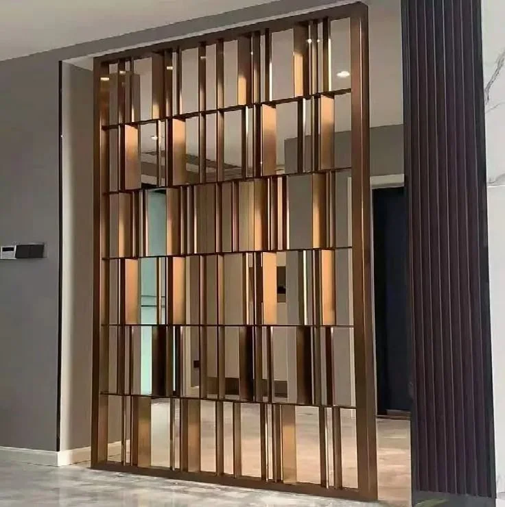 Chinese Screen Wall Partition Art Screen Partition Room Wall Divider Stainless Steel Shower Isolation Panel
