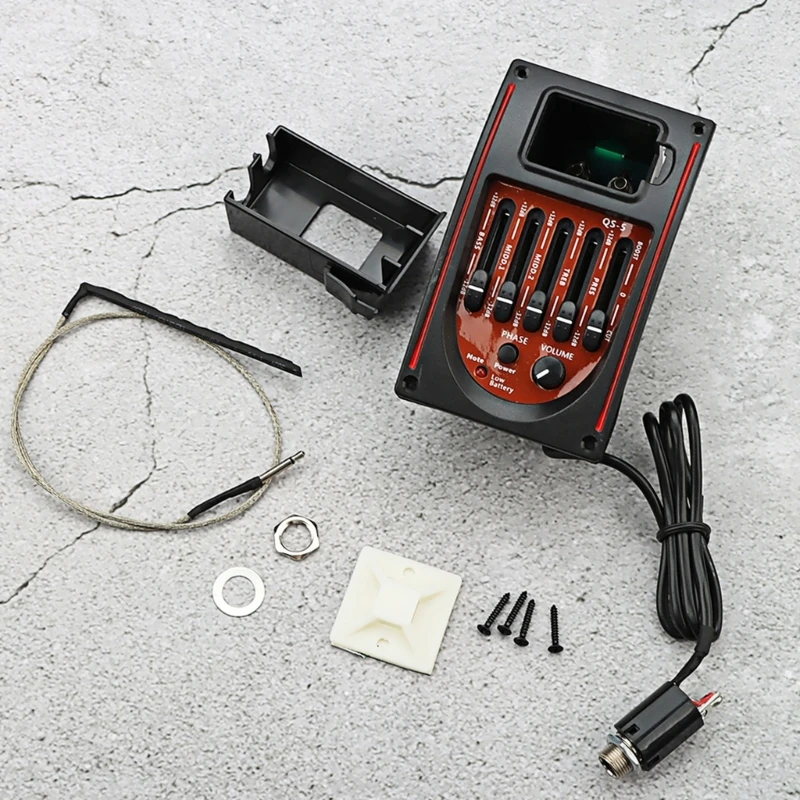 

5 Band Tone Controls Guitar Pickup Piezo Pickup Acoustic Guitar Preamp Replacement Prewired Preamp
