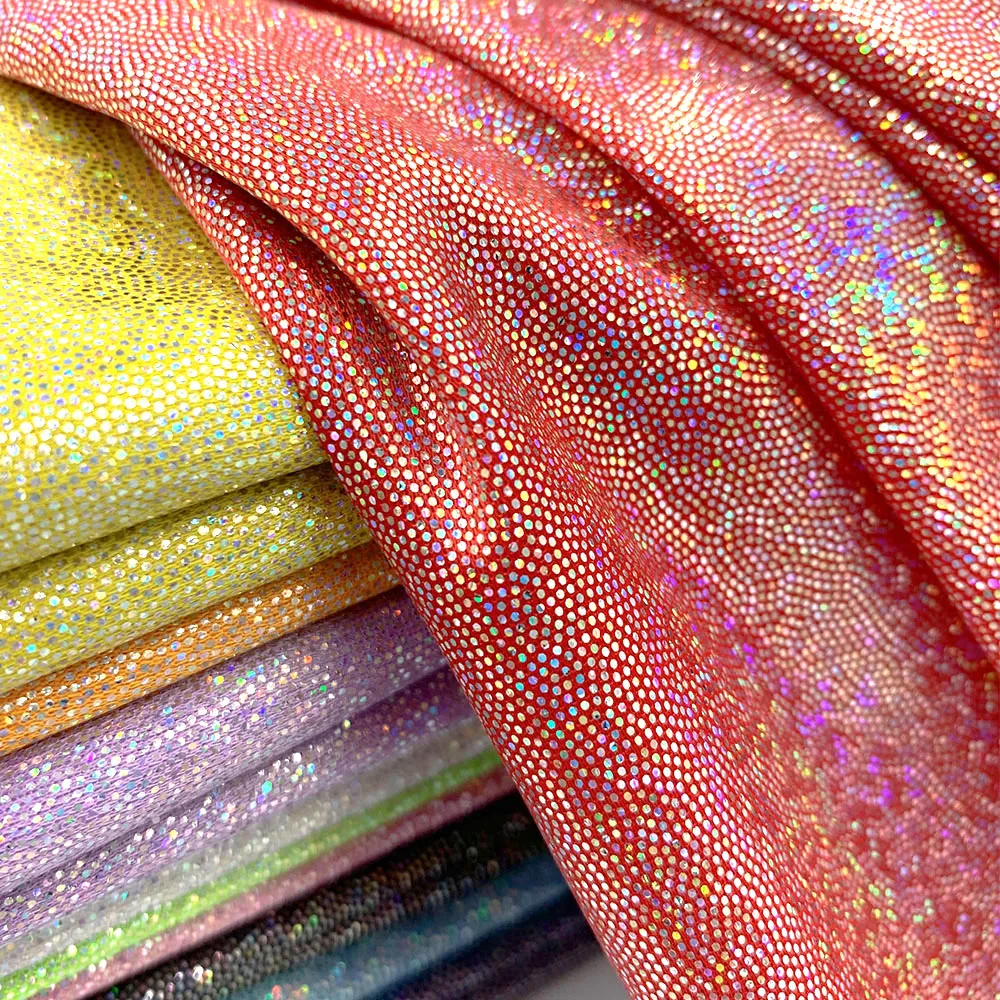 150cm*100cm Glitter Laser Polyester Fabric Iridescent Holographic Wedding Party Background Doll Clothing Decor Material DIY