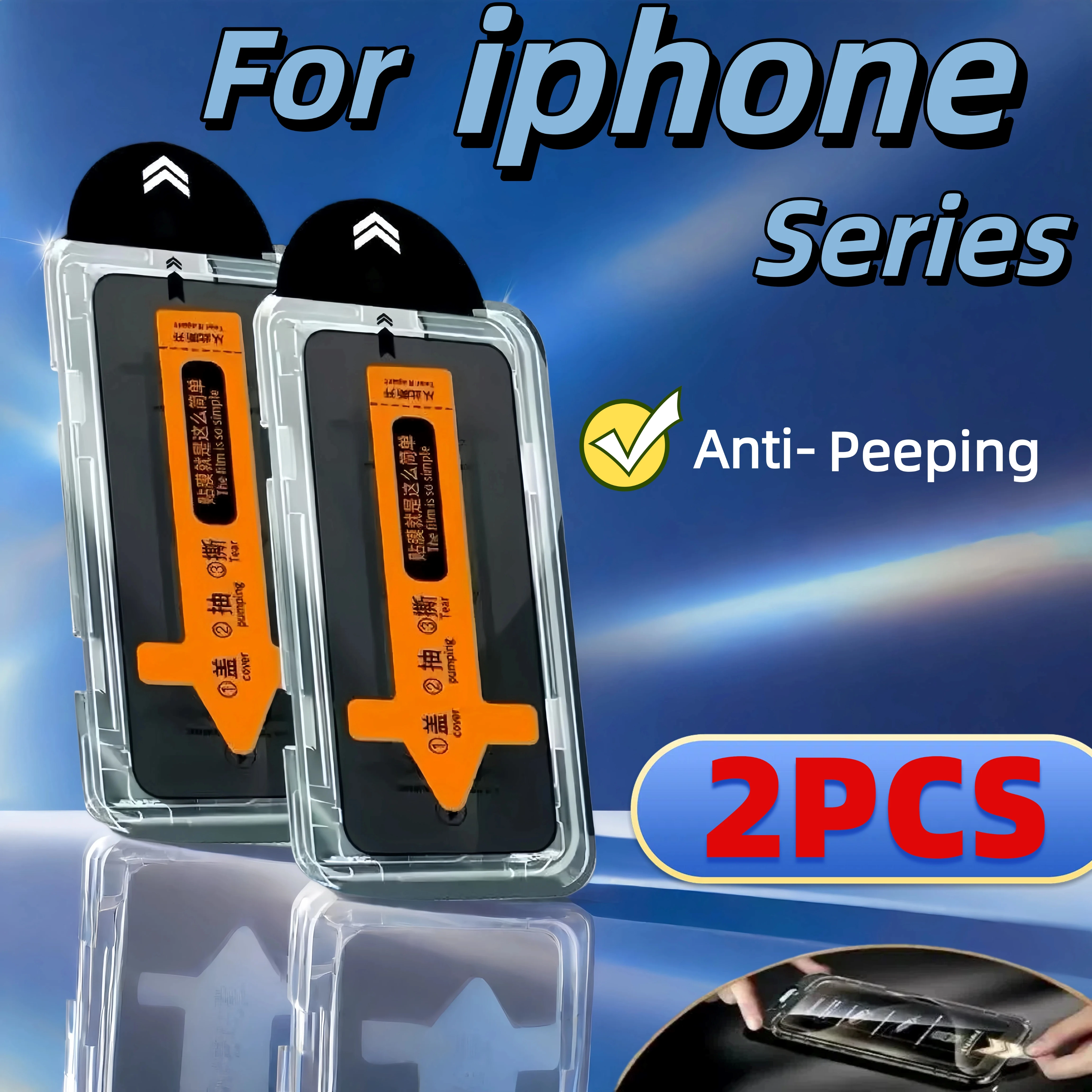 Protector de pantalla de vidrio templado para iPhone 2 piezas Anti-Voyeur para 17 16 15 Pro Max 14 Plus 13 12 Mini 11 XR XS HD transparente