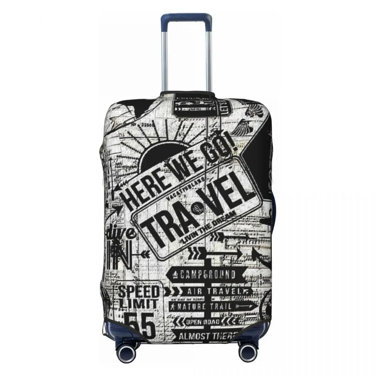 Couverture de valise de voyage en spirale graffiti, motif drôle, protecteur d\'affaires pratique, fournitures de bagages, vacances