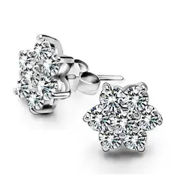 Echte 2.8 Karaat D Kleur Moissanite Bloem Oorknopjes Voor Vrouwen Topkwaliteit 100% 925 Sterling Zilver Mousserende Bruiloft Sieraden