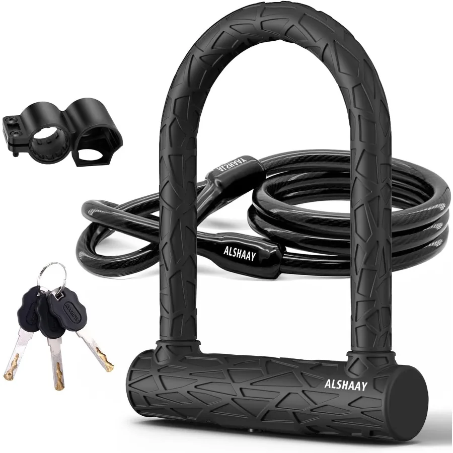 

Heavy Duty Bike U Lock with 12 Ton Shear Resistance and 20mm UShaped Design for Secure AntiTheft Protection on Electric Scooter