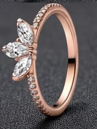Hot Sale Sun Moon Butterfly Rose Colorful Zircon Adjustable Ring Set Wedding Party Promise Fine Jewelry Gift For Women Girls - view 6