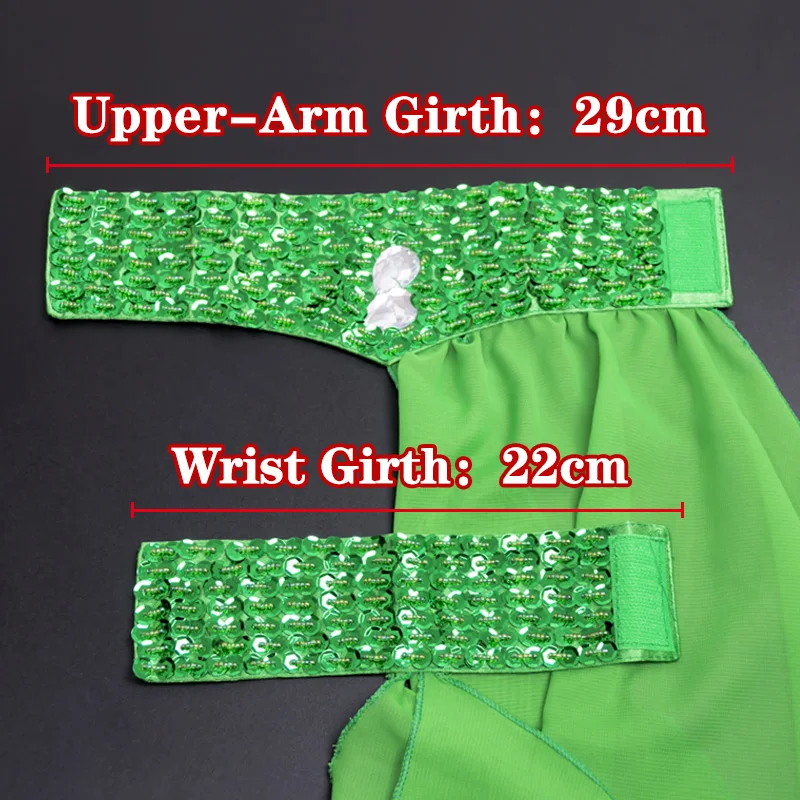 11 kleuren verstelbare chiffon pailletten armband buikdans accessoire twin ringen arm mouw wrap voor vrouwen danser kostuum groothandel