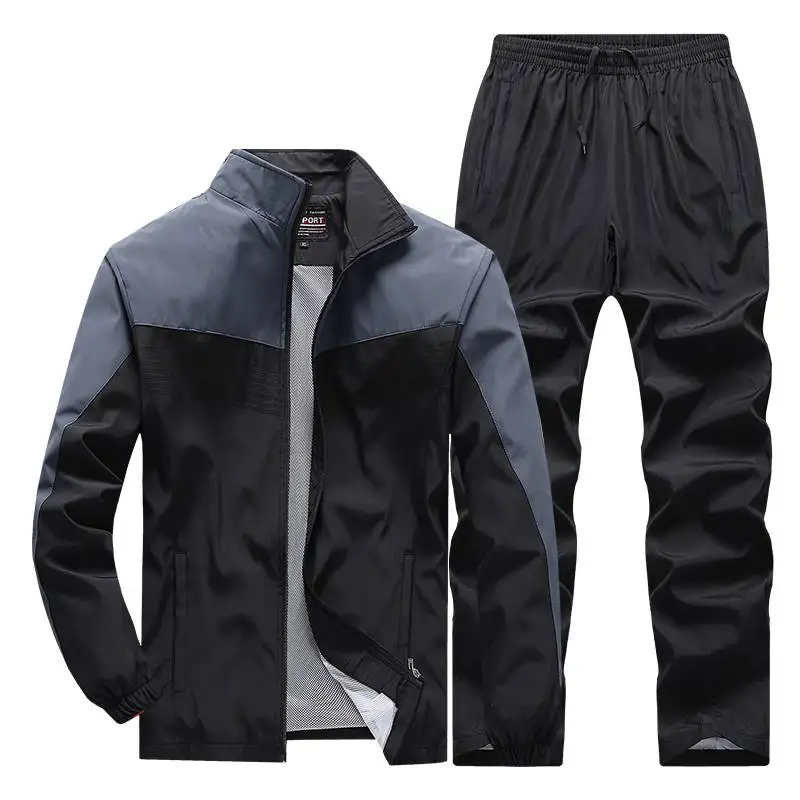 Men\'s Sportswear Suit Fashion Tracksuit Male Casual Active Sets Spring Autumn Running Clothing 2PC Jacket + Pants Asian Size