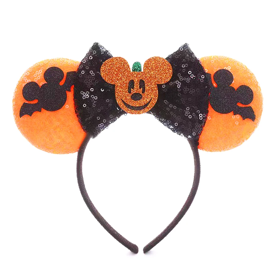 Mickey Mouse Headband Bat Skull Mouse Ears Bow Black Hair  display picture 2