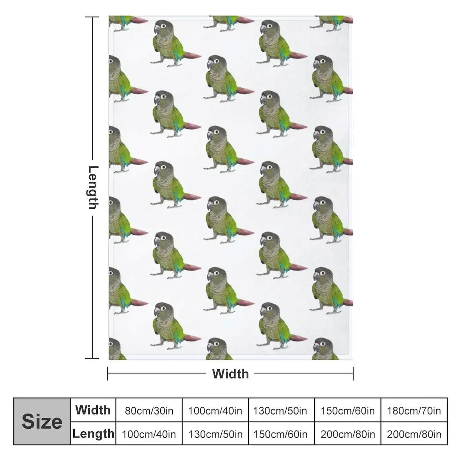 green-cheeked Conure Throw Blanket Nap Camping Blankets